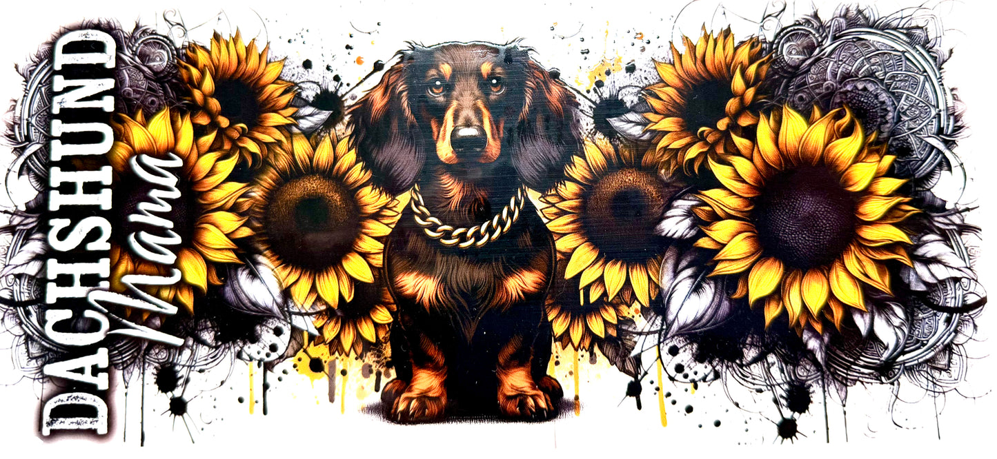 Dog and sunflowers Decal