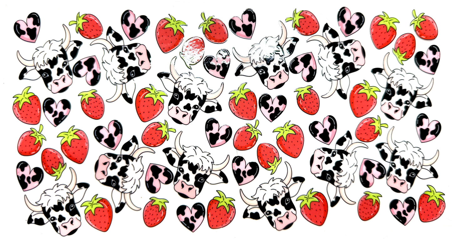 Cows and Strawberries Decal