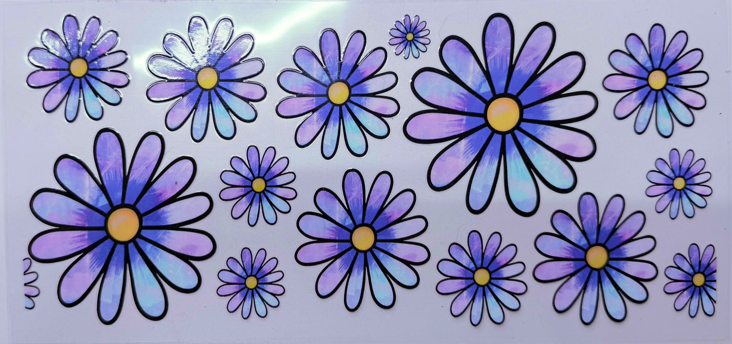 Blue/purple daisies decal