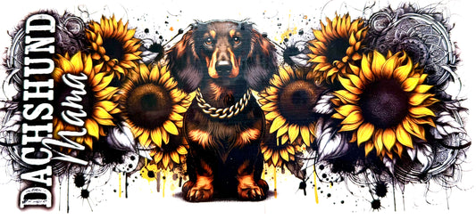 Dog and sunflowers Decal