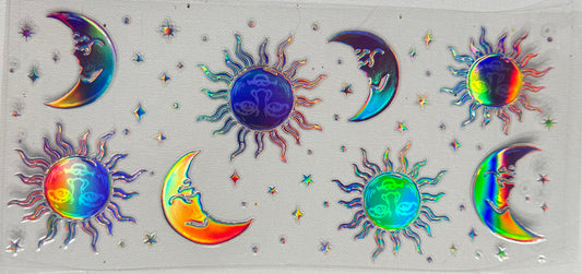 Sun & Moon holographic Decal