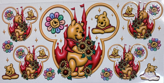 Bear with Flowers Decal