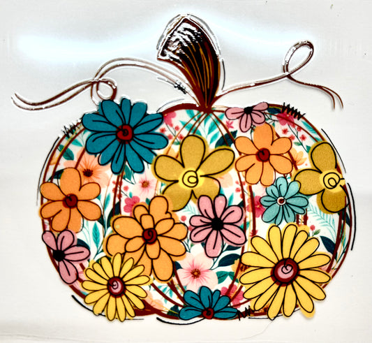 Flowered Pumpkin Decal