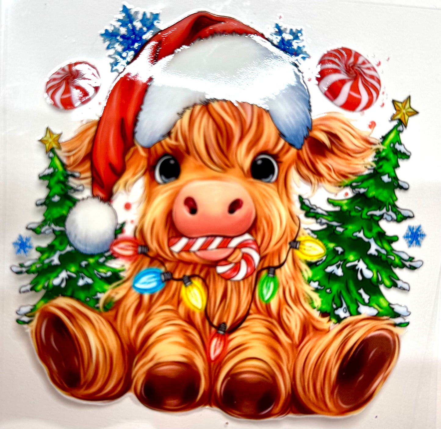 Christmas Cow Decal
