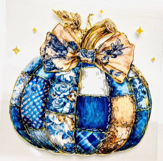 Blue Patchwork Decal