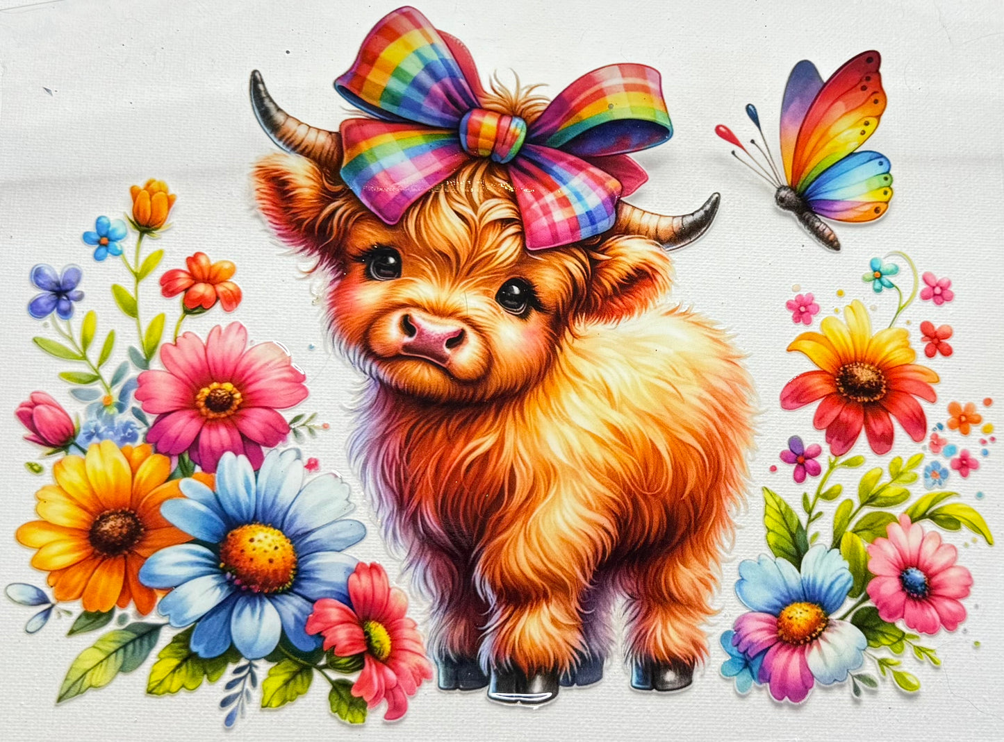 Large Cow w/ bow Decal