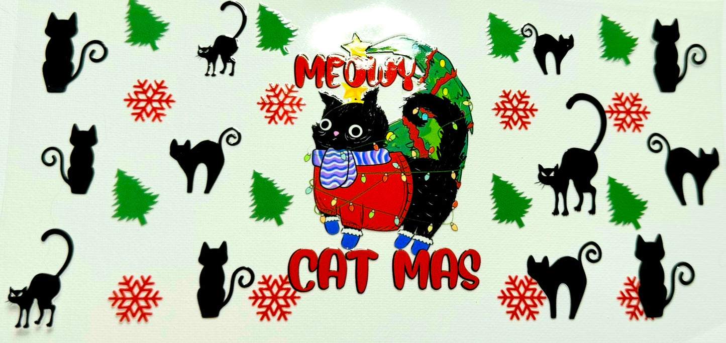 Merry Christmas Cat 1 Decal