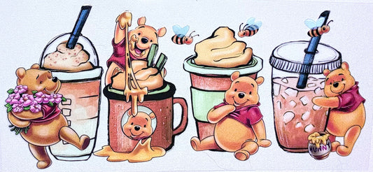 Yellow Bear 4 Cup Decal