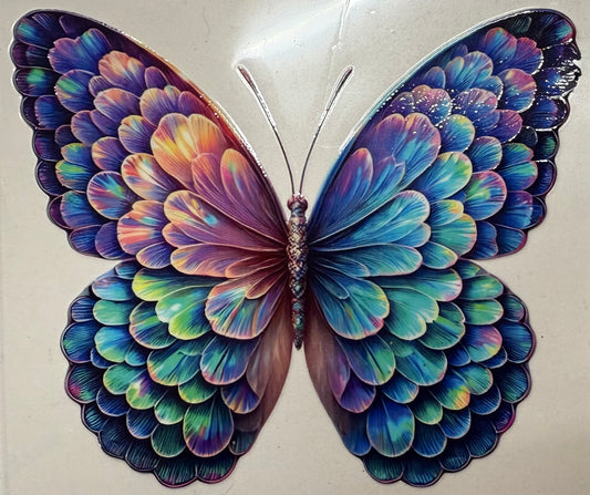 Blue/Purple Butterfly with flowe4 Decal